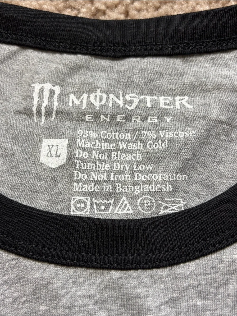 Monster Energy Adult Raglan Shirt - Picture 3 of 5